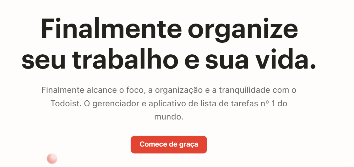 Print do app Todoist: Organize seu trabalho e sua vida.