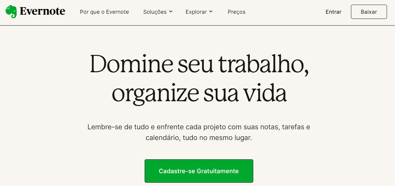 Print do app Evernote.