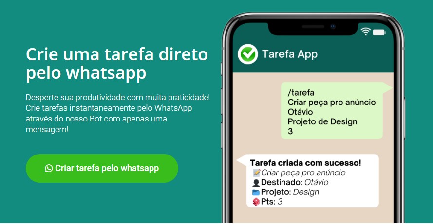 Criando Tarefas pelo WhatsApp.